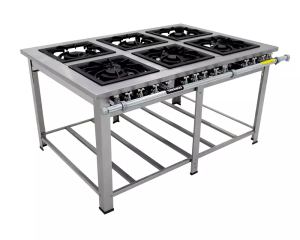 Fogão Maxi Inox 6 Queimadores 6 Bocas Duplas  Venâncio