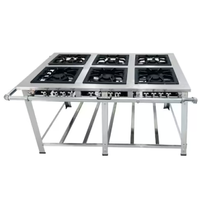 Fogão Maxi Inox Central  6 Queimadores 6 Bocas Duplas  Venâncio